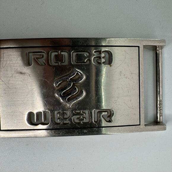 Rocawear Belt Buckle Chrome Metal Hip Hop Urban Streetwear Y2K Vintage 2000s - Picture 1 of 4